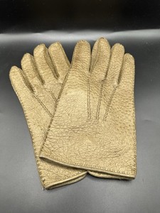 Kiton Peccary Leather Gloves Light Tan Size 9.5