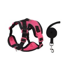 Cat Harness and Leash Set for Walking   Escape-Proof Reflective M Black  Rose