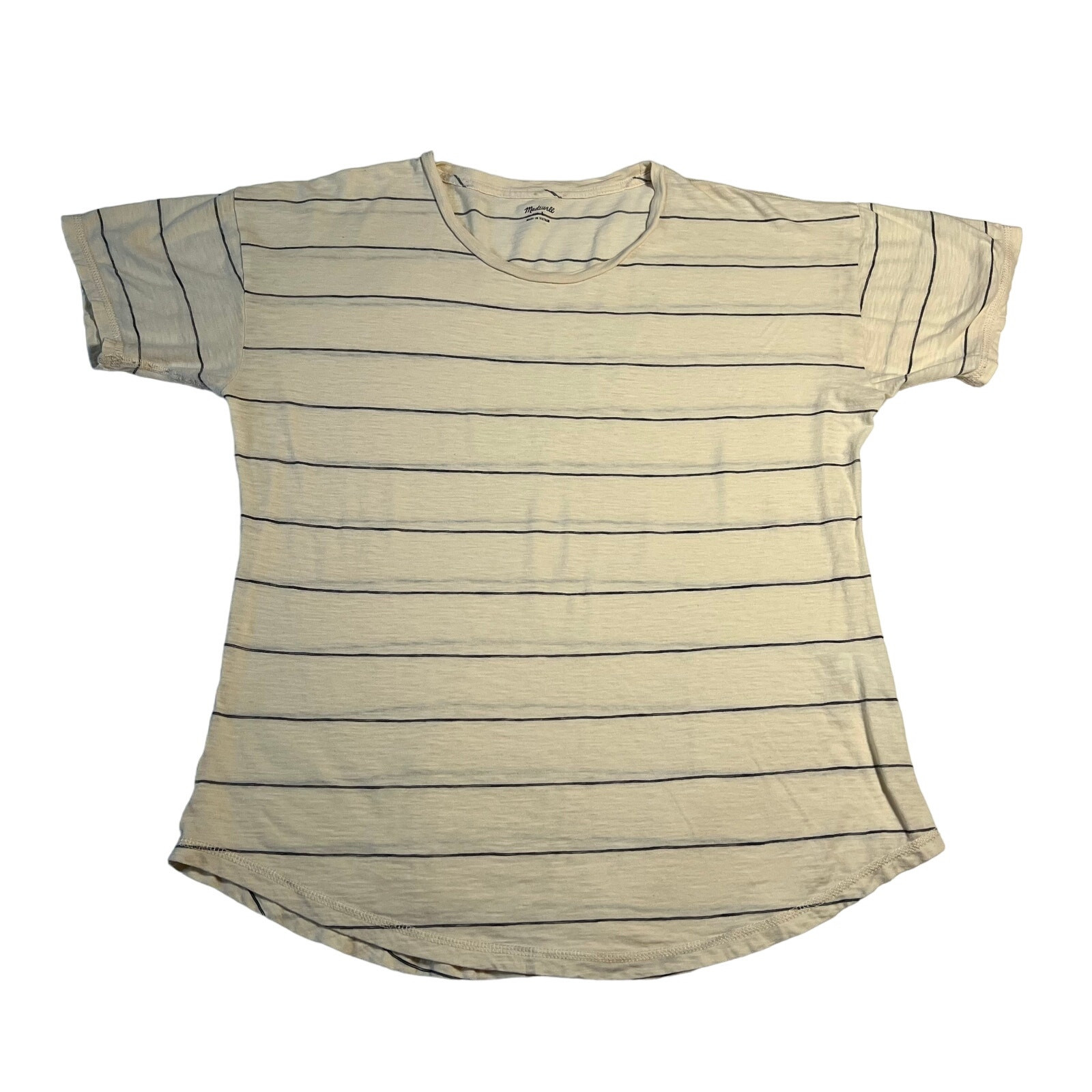 Madewell Lightweight Striped Crewneck Tee Large Summer Beach Essential