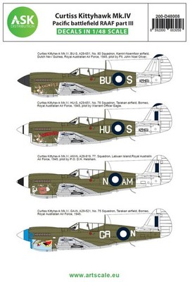 Art Scale Kit 200-D48008 - 1:48 Curtiss Kittyhawk Mk.IV Pacific battlefield RAAF