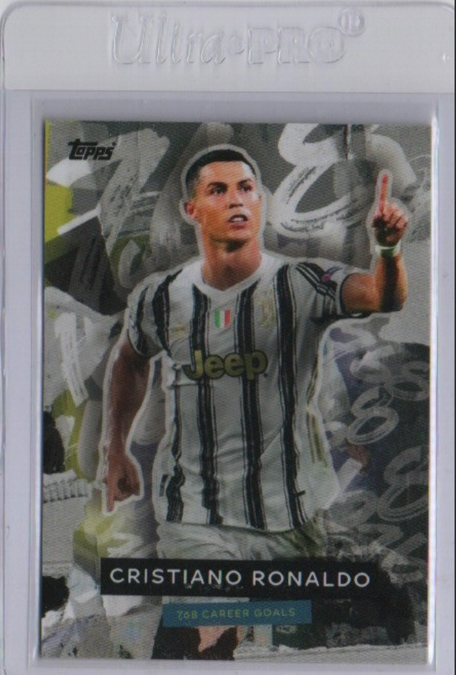 2021 Topps Now UCL Cristiano Ronaldo 768 Career Goals Most Goals Ever Juventus view 1