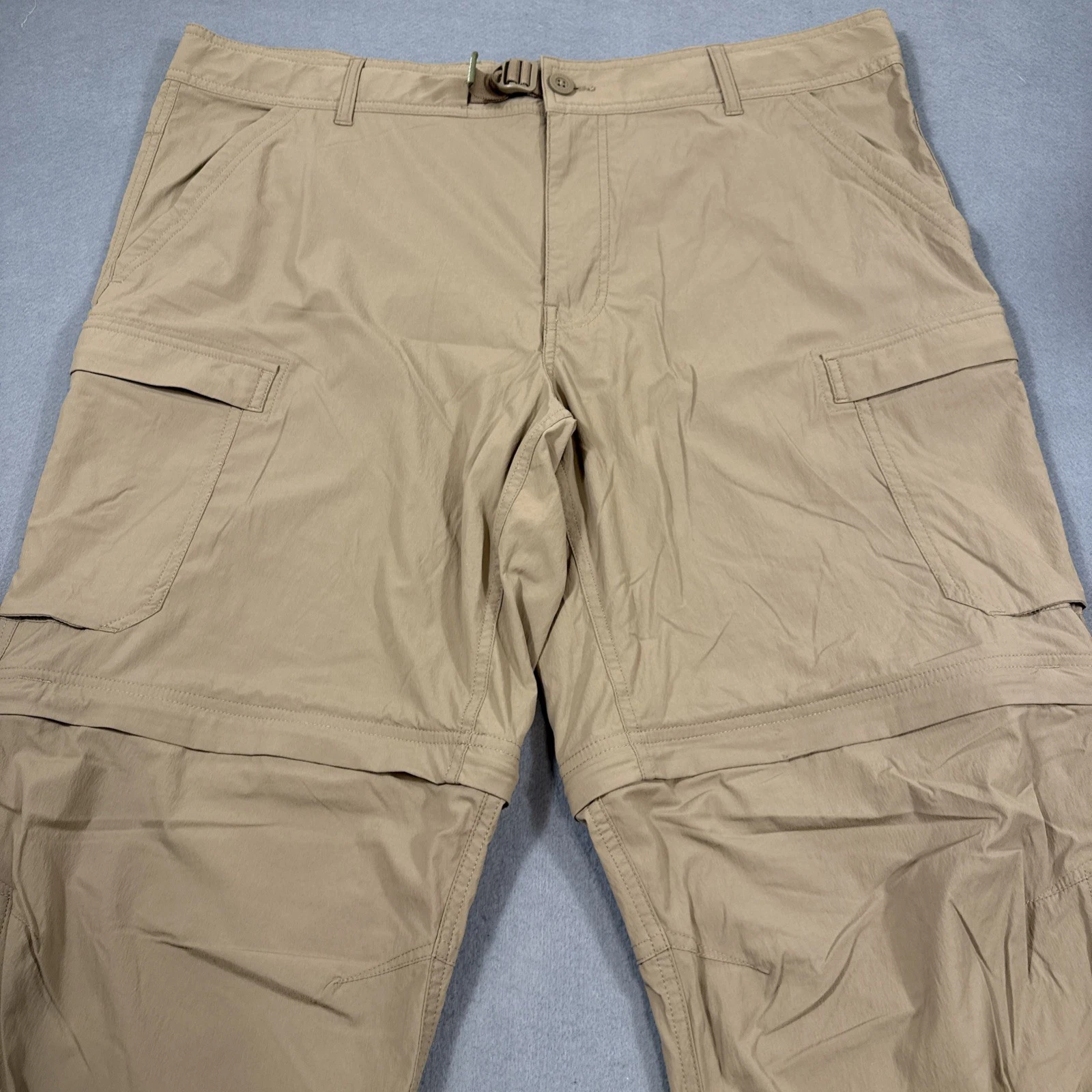 PANTS CONVERTIBLE CARGO BELTED REI Co-Op MENS 40X30 Sahara Hiking Khaki Outdoor