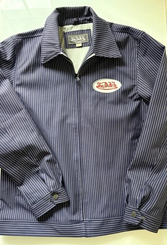 Van Dutch Men’s Mechanic Jacket  Full-Zip Front Pockets Navy/White Size L - product listing photo