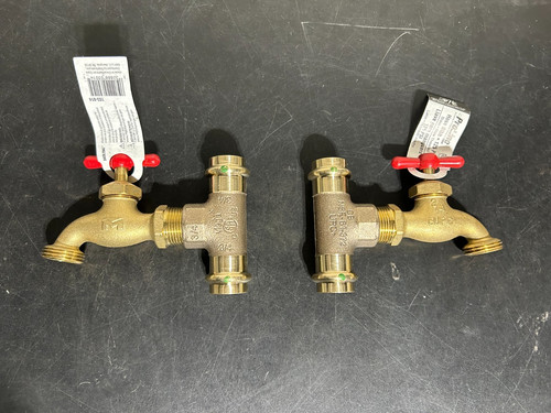 VIEGA PROPRESS TEES w/ PROLINE DRAIN VALVES QTY (2) 3/4" male x 3/4" HOSE *NEW*