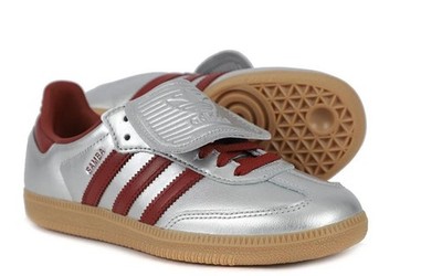 Adidas Samba LT Silver Metallic Ruby Gum (Women's) JH5707 New