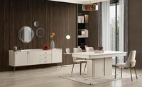 Moderne Esszimmer Garnitur Holztisch 4X TextilstüHle Edle Anrichte 6Tlg
