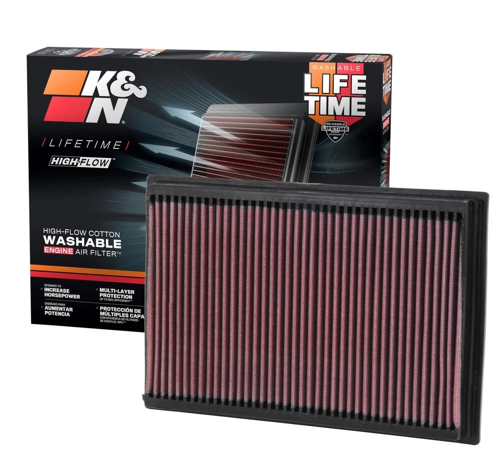 KN High-Flow Original Lifetime Engine Air Filter Increase Power Premium,