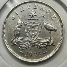 1936 Sixpence Coin - Extremely Fine - George V Silver Predecimal