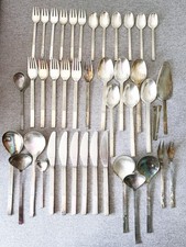Wilkens Carr&eacute;e Besteck 42 Teile f&uuml;r 6 Personen 90er Silberauflage Mid Century