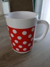 ancien pichet à café ou lait blanc et rouge à pois de la gamme Polka chez...