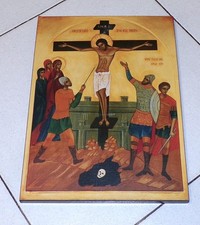 Suor Marie Paul ICONA DELLA CROCIFISSIONE Gesù Cristo - 20x27 Bibbia