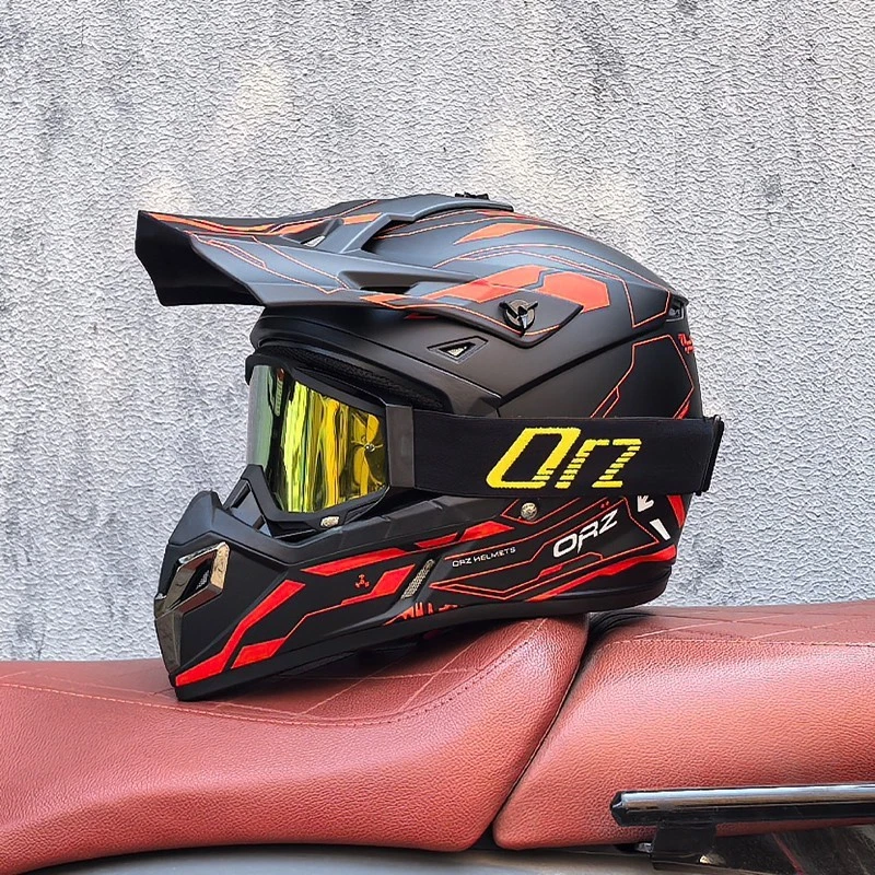 Full Face Motorcycle Helm, Volwassen Motocross Motorfiets Helm MX ATV