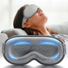 Weighted Eye Mask for Sleeping - Blackout Sleep Women Men, Grey 