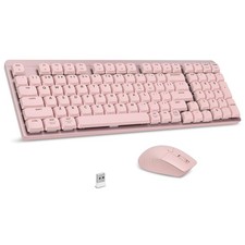 Wireless Keyboard and Combo, 2.4Ghz Cordless Mechanical Keyboard and Silent f...