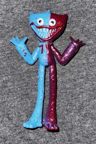 Poppy Playtime Red Burgundy Blue Scary Huggy Wuggy Bendy Action Figure B11 - Picture 1 of 2