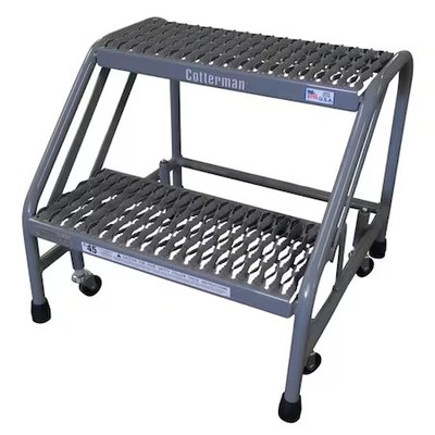 Cotterman 1302N2626a3e10b3c1p6 Rolling Step, 2 Steps, 500 Lb Load Capacity, 20
