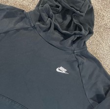 Nike Essential Funnel-Neck Fleece Hoodie Black Sweatshirt Pullover LARGE