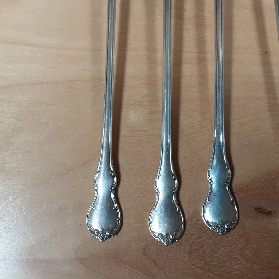5 cucharas de té heladas de ley toalla de plata con patrón provincial francés SIN MONO Foto 3 de 4