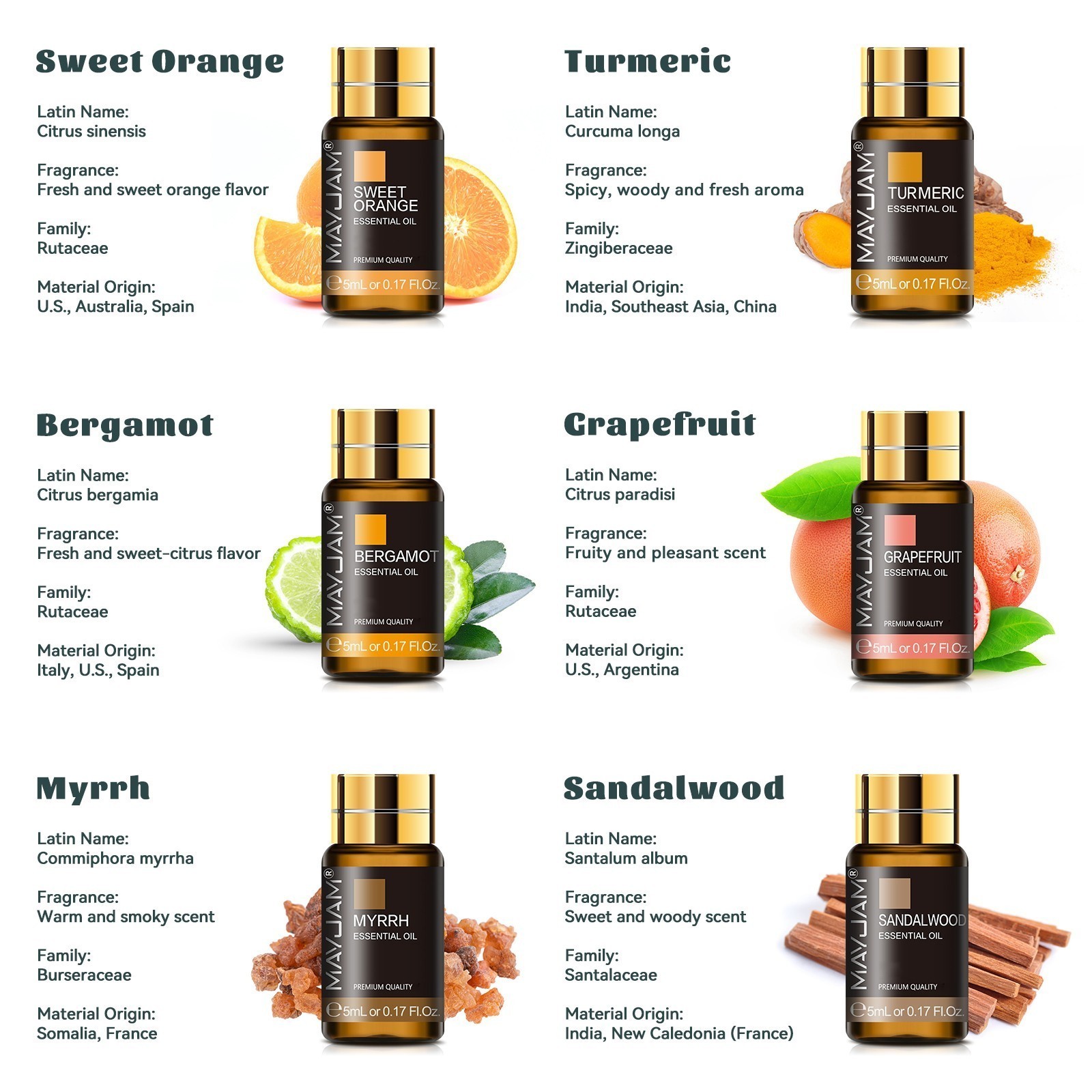 MAYJAM 70x5ml Pure Essential Oil Gift Set Fragrance Oils for Diffuser Humidifier