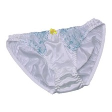 3XL Hip 40-43  Japan Bikini Shiny Slippery Victoria Lace Floral Embroidery Nylon