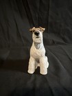 Fox Terrier Dog Figurine/Trinket White Black And Brown Coloring With Texture