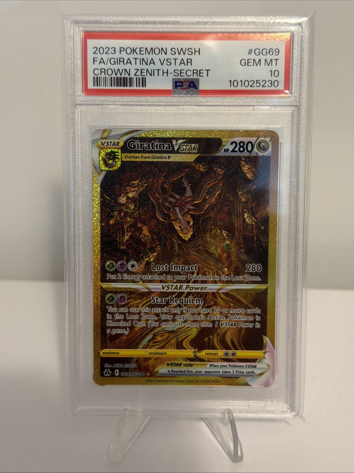 Pokémon TCG SWSH FA Giratina VStar Crown Zenith #GG69 PSA 10 Gem MT