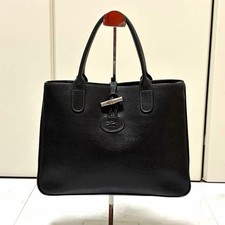 LONGCHAMP Le Pliage leather tote bag black from Japan