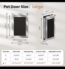 All Aluminum Dog Door, Rust Proof Heavy Duty Large Dog Door for Exterior Door...