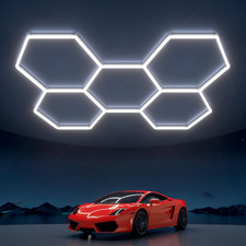 Hexagon Garage Lights: 168W 5 Grids LED Garage Lights - Easy Install 6500K Super
