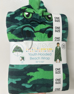 NEW Saint Eve Youth Hooded Gator BEACH WRAP Towel  ONE SIZE boys alligator