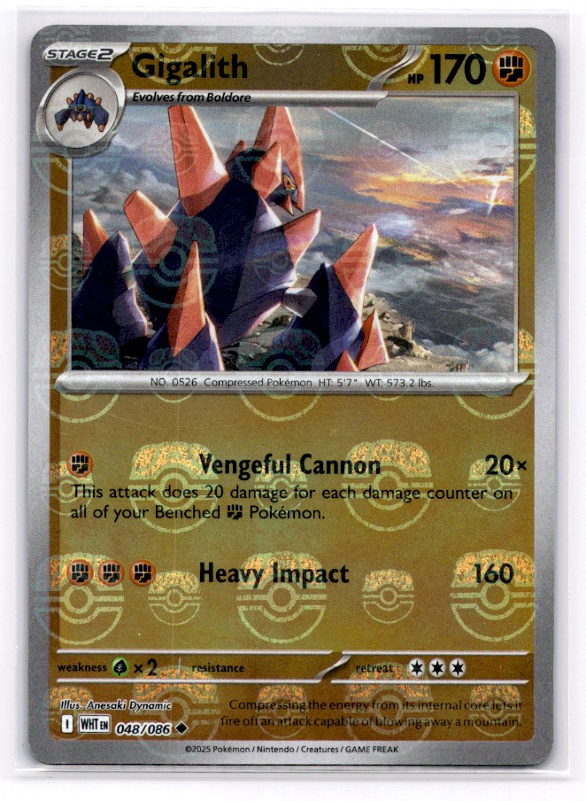 Gigalith (Master Ball Pattern) SV: White Flare - Pokemon NM 048/086