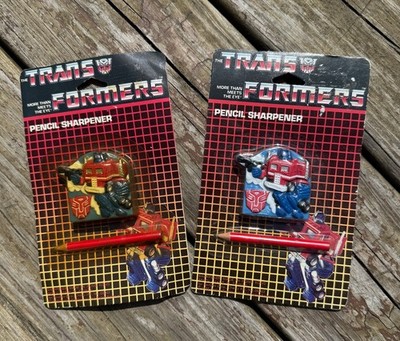 2 VTG 1985 Hasbro Bradley Transformers G1 Optimus Prime Pencil Sharpener SEALED