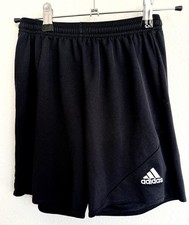 Kids Adidas Athletic Shorts Size Youth Small S Boys Black White Logo EUC Nice