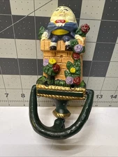 Vintage 1970s Cast Iron Humpty Dumpty Door Knocker