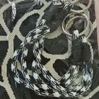 Black/White Floral Knit Bag With Removable Handles. — photo 3