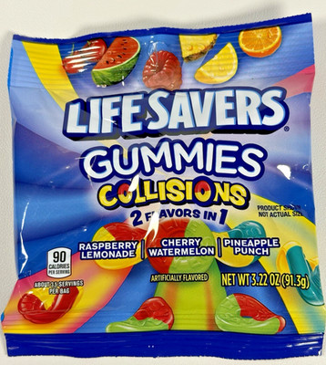 Life Savers Gummies Collisions Mix Soft & Chewy Candy 3.22 oz Bag