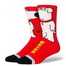 Stance Adult Red Crew Cotton Cushion Family Guy Brian The Dog Socks Sz L 9-13