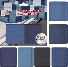 Elastic Iron-On Denim Patches for Clothes 3 4-1/4", Mixed