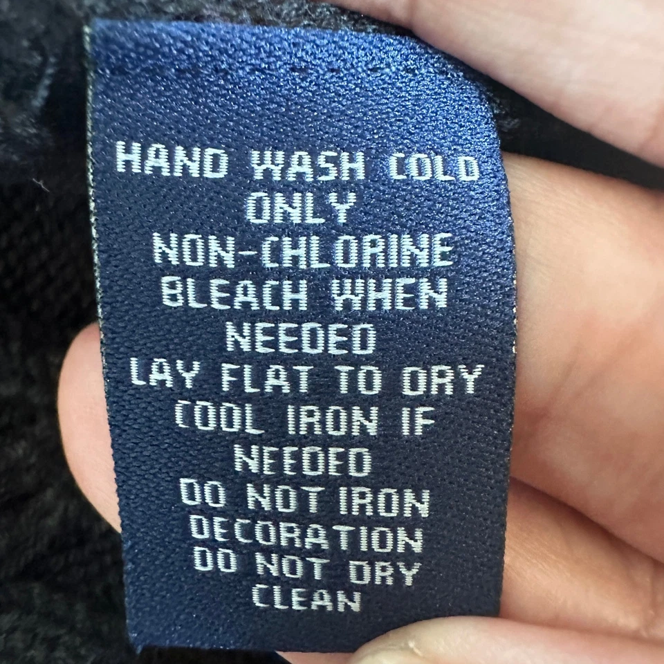 Vestido Suéter Chaps Negro Tejido con Cable Mantón Cuello XL Foto 4 de 4