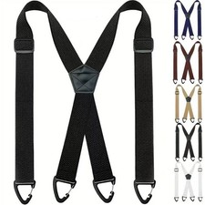 Heavy Duty Elastic Suspenders for Men Trouser Pants Braces Strap Work Belt
