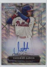 2022 Bowman Sterling Prospect Wave Refractor /125 Yhoswar Garcia #PA-YG Auto u6m