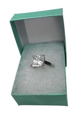 Sterling Silver 925 Princess Cut CZ Solitaire Engagement Ring Size 9.5