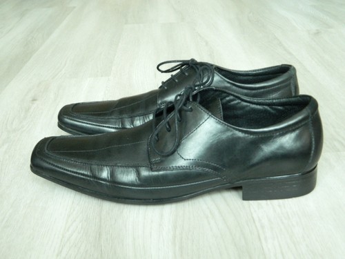 Clarks Mens Laced Leather Shoes Black Size 7.5 / 41 - Picture 2 of 9