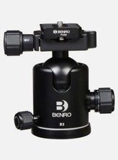 Image of Benro B3 Triple Action Ballhead with PU-70 Quick Release Plate for Benro Tripods