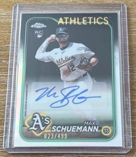 MAX SCHUEMANN 2024 Topps Chrome Update REFRACTOR AUTO RC ROOKIE #/499 ATHLETICS!