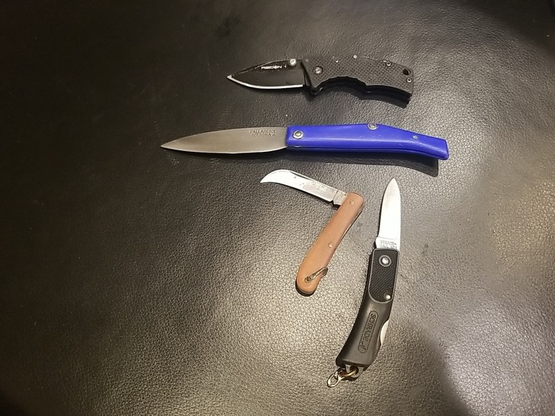 Lot Of 4 Small Folding Pocket Knives Schrade,Pallares Solsona,Recon, H A Mack 