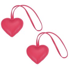Heart Bag Charm 2Pcs Cute Leather Love Heart Keychain Charm Pendant Rose Red