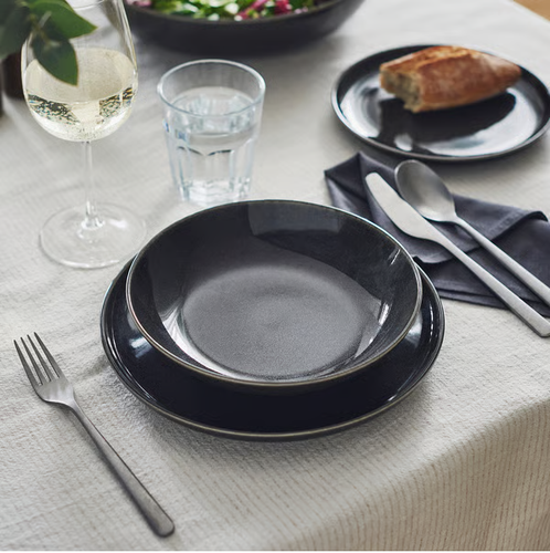 IKEA GLADELIG Deep Plate Stoneware Bowl Handmade Plates Dishwasher safe 21cm New - Picture 13 of 20