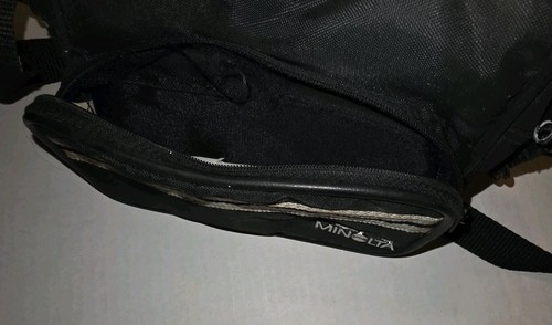 Minolta Camera Bag Shoulder Strap Vintage Black Nylon Front Pocket - Picture 8 of 8