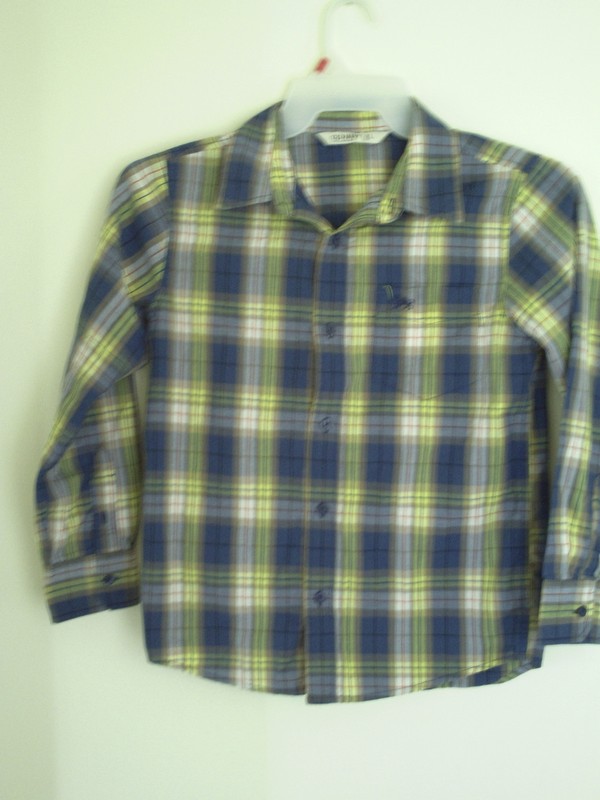 OLD NAVY boy's  Multi plaid  Long sleeve Button Down  Shirt Sz  L 
